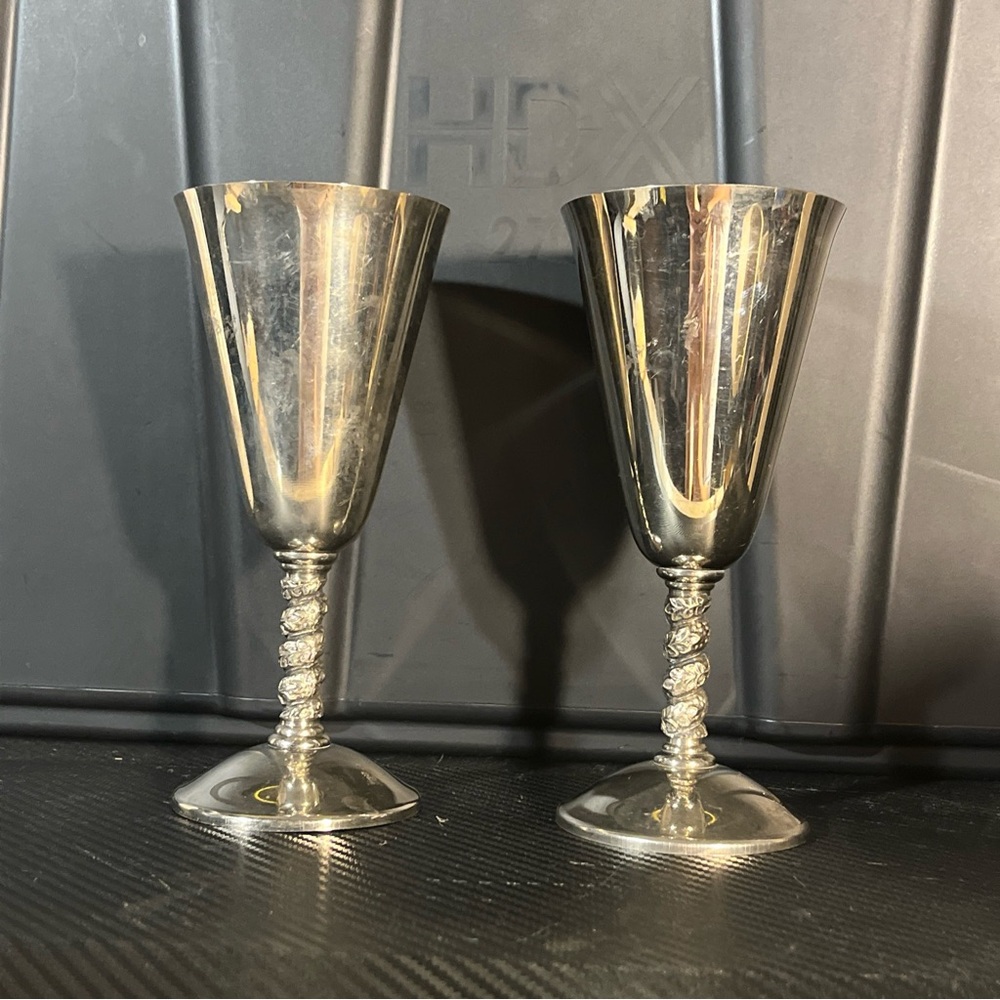 Elegant Silver Plate Goblet Set
